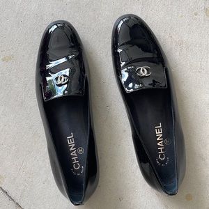 Authentic Patent , leather, Chanel flats.